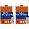 Suinga Resina di poliestere 2 kg per riparazioni + catalizzatore di perossido. Utile per riparazioni auto, piscine, serbatoi, nautico e industriale