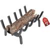 MOHOME Brucialegna per Camino in Ferro Battuto Nero Made in Italy 5 Barre Griglia 30x20x15 cm Braciere per Camino Poggia Legna Piedi Rialzati Portalegna per Caminetti Accessori Attrezzi Camino