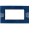 A2ZWORLD SANDASDON Placca Cristal Plexiglass Lucido Effetto Vetro Cristallo Compatibile Con Bticino Axolute (4M 4 Posti Per Scatola 504, Blu Capri)