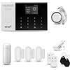 HUXGO® HXA005 Allarme casa senza fili WiFi + GSM con Sirena | Kit allarme con 1x rilevatore di movimento, 3x sensori per porte e finestre, telecomando |TUYA Smartlife App