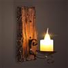 JMrider Lampada Da Parete in Legno Vintage E14 Candele Interne Applique Da Parete in Legno Illuminazioni Per Pareti in Legno Ciondolo Marmo Nero Retro Rustic Deco Scale Pavimento Aisle Loft Bar Cafe