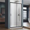 SIRHONA Box doccia scorrevole 110 x 185 cm Parete doccia trasparente scorrevole vetro sicurezza 5mm, nero opaco
