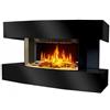 CHEMIN'ARTE Camino elettrico da parete Lounge Medium Nero - 82x21x42cm - caminetto elettrico con Fiamma LED 2000W e Telecomando, Caminetto con Timer e Controllo Automatico di Temperatura