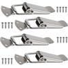 Heuskay 4 chiusure a tensione con viti, in acciaio inox, per casse cassettiere, cassettiere, armadietti, S (56 mm, argento)