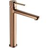 Invena Rubinetto miscelatore alto per lavabo da appoggio, in rame, bronzo glamour