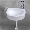 XRB2050 Lavandino a Muro in Resina, 45x34x14.5cm/17.7x13.4x5.7inch Lavandino in Plastica, Lavandino Bagno Ovale per Piccolo Guardaroba Bagno Wc Degli Ospiti Bianco Rubinetto C
