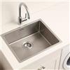 Gartenassistentin Lavello Vasca Singola in Acciaio Inox,Lavandino Da Cucina in Rettangolare Moderno Lavello Da Incasso O Soprapiano,Da Cucina, Piccolo, Singolo Con Troppopieno, 1 Vasca (Rubinetto Escluso)