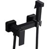 FQYEP Doccetta per Bidet Miscelatore Doccino per Bidet Acqua Calda E Fredda Spruzzino Doccia Quadrato,Nero
