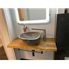SPONHOLZ - Top per lavabo in legno massello di rovere oliato (80 x 55 cm)