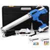 XIIW Pistola per cartuccia a batteria, 2 batterie da 21 V, per cartucce da 300 ml, sacchetto da 600 ml, 6500 N, 6 velocità, caricatore incluso, siringa elettrica in silicone con LED