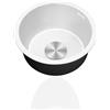 TYLAOXIAO Lavello Cucina Bianco1 Vasca,Lavandino Cucina Piccolo In Acciaio Inox Rotondo con Set Di Drenaggio,Installazione Appoggio o Sottopiano (Ø 25cm)