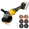 Roadtime Smerigliatrice angolare professionale per batterie DeWalt da 20 V (senza batteria), 125 mm, 11800/MIN brushless con 2 dischi abrasivi+2 dischi da taglio, per taglio/levigatura/lucidatura
