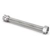 TANIASHOP Tubo Flessibile per Acqua 1/2" x 1/2" in Acciaio Inox Estensibile 220-420 mm - Collegamento Idraulico Universale Sicuro e Resistente