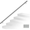 Joparri Corrimano in acciaio inox, ringhiera da parete, per scale, 180 cm, Ø 42 mm, per interni ed esterni con supporti a parete, materiale di montaggio