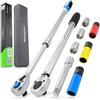 HASKYY Set di 9 chiavi dinamometriche 1/2 28-210 Nm e cricchetto reversibile telescopico, 46-60 cm, set di chiavi a bussola