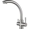 ZPSPZ Rubinetto Cucina 3 Vie per Sistemi Osmosi Acciaio Inox Depuratore Acqua Cucina 3 in 1 Acqua Calda e Fredda Pura Girevole 360° Monoforo Miscelatore Cucina