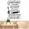 Docliick Adesivo da parete in vinile con frase in italiano RICETTA DI FAMIGLIA adesivi murali frasi in italiano citazione, decorazione da parete, Wall Stickers, Art Sticker Decal Mural DC-19004
