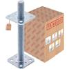 TRIBECCO Supporto per palo verticale regolabile (80 x 80 x 250 / filettatura M 24) Piedino di sostegno regolabile in altezza zincato, base a pavimento, base in cemento da avvitare, regolabile