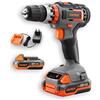 Fuxtec Trapano avvitatore a percussione a batteria FUXTEC 20V FX-E1SBS20 -KIT con 2 batterie caricatore e valigetta - controllo continuo della velocità - una batteria per tutti i dispositivi a 20V