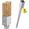 GRUNDLINE Supporto per pali 80x80 - Ancoraggio per pali - Guaine per terreno - Ancoraggio - Base di supporto - Punta per terra - Guaina per avvitare 80x80 - Guaina per terreno - Ancoraggio a terra per pali in