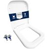 HYDRO HOME Copriwater Rettangolare HH313 Universale Compatibile con Vari Modelli, Tavoletta WC in Plastica Termoindurente, Antibatterico, Cerniere Regolabili, Bianco (Chiusura classic)