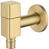 Generic Ottone Spazzolato Oro Rubinetto Lavatrice Montato a Parete Rubinetto Rame Rondella Bagno Rubinetto Mocio per Piscina Singolo Rubinetto Freddo