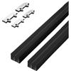 Generic Binario per porta scorrevole in vetro da 5 mm, kit hardware nero con rulli per libreria e vetrina