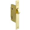 effedielle Serratura a Gancio Bordo quadro da infilare per Porta Scorrevole o pieghevole finitura Oro Lucido ent.30 mm. reversibile destra-sinistra Universale
