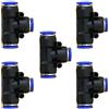 ROZESAZZ 5 connettori riduttori pneumatici a T a 3 vie, 12 mm x 10 mm x 12 mm, a pressione rapida per collegare il raccordo a T