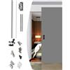 Elitix Binario per Porta Scorrevole Binario Invisibile per Porta Scorrevole 80 90 100 150 180 cm, Kit Ferramenta per Guida Cancello Ghost con Chiusura Ammortizzata, Cursore per Porta(84cm/33inch/2.7ft)