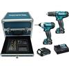 Makita CLX202SAX2 Trapano avvitatore con percussionne + avvitatore a massa battente + 24 accessori + 3 batteria 10,8V 2Ah Li