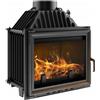 KRATKI Maja Camino a legna in ghisa con presa d'aria 8 kW Ø 200 - stufa a legna conforme BImSchV 2, Efficienza termica 80% - Inserto per camino riscalda a 100 m², apertura a sinistra - 70.1x60x36 cm