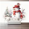 Generic Carta Da Parati Pupazzo Di Neve Di Natale Cedro Rosso 300 X 210 Cm Vello Sfondo Murale Xxl Moderne Decorazione Grande Sfondo Per Tv Soggiorno Camera De Letto Sala Ufficio