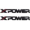 SgW 2 adesivi X-POWER con logo laterale per paraurti posteriore (nero rosso)