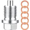 BOXOB M14x1,5 Vite di Scarico Dell'Olio Magnetica, Acciaio Bullone Coppa Olio Motore con 5 Rondelle Guarnizione Universale Anti-perdite Ricambio per Auto Camion Moto la Maggior Parte dei Veicoli