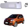 RAEM RICAMBI AUTO Aletta Parasole Grigia Sinistra con Specchio e Tasca per PANDA 312 dal 2012 in poi - Compatibile, Non Originale (Lato Guidatore + Gancio)