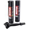 Motul Kit detergente lubrificante per catena Motul C4 400 ml + C1 400 ml + spazzola per la pulizia della catena