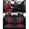 NOBQUA Coprisedili Auto in Pelle - Fodere Sedili Auto di Lusso Universali - Copri Sedili Impermeabili e Eleganti per Tutti i Veicoli