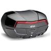 GIVI BAULETTO Monokey System portaoggetti BAULE V58NN MAXIA 5 Per Scooter Moto 2 CASCHI 58 litri TOPCASE Posteriore NERO CON CATADIOTTRO ROSSO E QUATTRO COVER VERNICIATE IN COLOR NERO LUCIDO