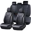Coverado Set completo di coprisedili per auto, coprisedili anteriori e posteriori, impermeabili, in pelle, universali, per la maggior parte delle auto