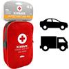 KIKSAFE K-N 0127184 Kit Pronto Soccorso Auto e Furgone a Norma DIN 13164, Cassetta Primo Soccorso 43 Pezzi Completa e Omologata CE per Emergenze Stradali, Viaggi e Uso Quotidiano