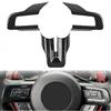 KDFUHRUI Copertura del volante per Ford Mustang accessori 2015 2016 2017 2018 2019 2020 2021 2022 2023, accessori interni auto, fibra di carbonio (fibra di carbonio nera)