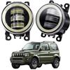 JHMHCOQ Faro Proiettore 2 X Angel Eye Fendinebbia Di Montaggio Per Suzuki Per Jimny FJ 1998-2014 Auto Paraurti Anteriore LED Lente Nebbia Lampada Di Guida DRL 30W 6000LM 12V Fanale Proiettore(Bianco)