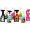 Ma-Fra Set MAFRA trattamento tessuti 3in1, trattamento plastiche 3in1, glass cleaner, last touch, pulitore cerchi e gomme, trattamento pelle 3in1, fast cleaner più confezione di 7 panni in microfibra