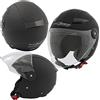 A-Pro Jet City Casco Moto Certificato ECE 22 Visiera Lunga scooter Nero Opaco M