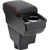OYHCM Bracciolo Centrale per Opel Corsa F 2019-2025, Doppio Scomparto, Pelle Nera, Facile da Installare, Accessorio Auto Personalizzato