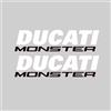 Generico 2 Adesivi Serbatoio compatibile con Ducati Monster 696 796 1100 (Bianco/Nero)
