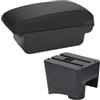 PaCsci Poggia braccio Auto Per VW Polo Mk5 6R Per Vento 2012-2018 Bracciolo Per Auto Scatola Portaoggetti Per Parti Interne Bracciolo console centrale(C Black line NO USB)