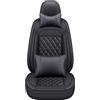 NOBQUA Coprisedili Auto Universali per 5 Posti in Vera Pelle-Compatibili con Volvo XC40 XC60 XC90 V60 V90 - Impermeabili, Antiscivolo-Set Completo per SUV e Berlina
