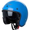 A-Pro Casco Moto Jet Cafe Racer Omologato ECE 22-06 Parasole scooter Blu XS